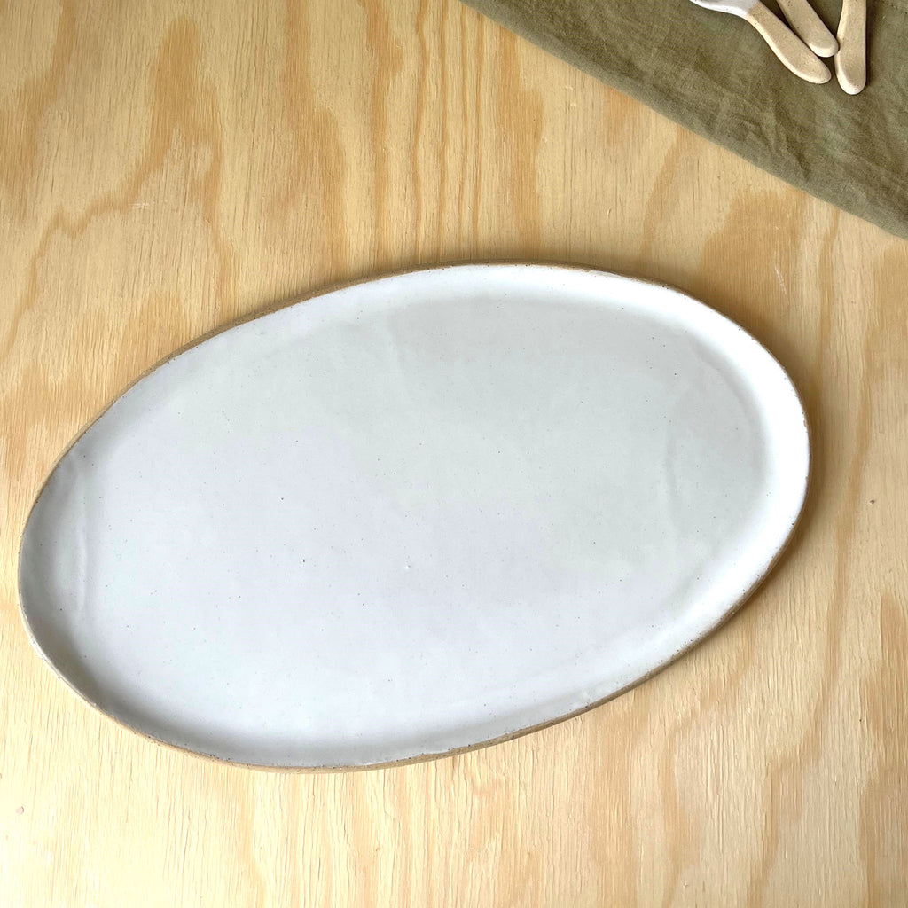 Oval Plate - Hand-Formed White